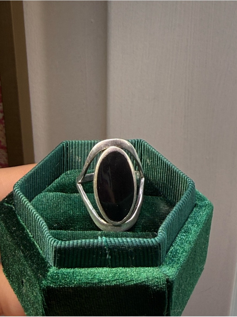 Created Black Onyx Ring - s925